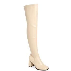 Open Edit Women's Briar Over the Knee Boots In Cream Vanilla‎ Shoe Size 7.5-NEW
